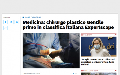 Miglior Chirurgo Plastico d’Italia 2020 secondo l’agenzia di ranking americana Expertscape