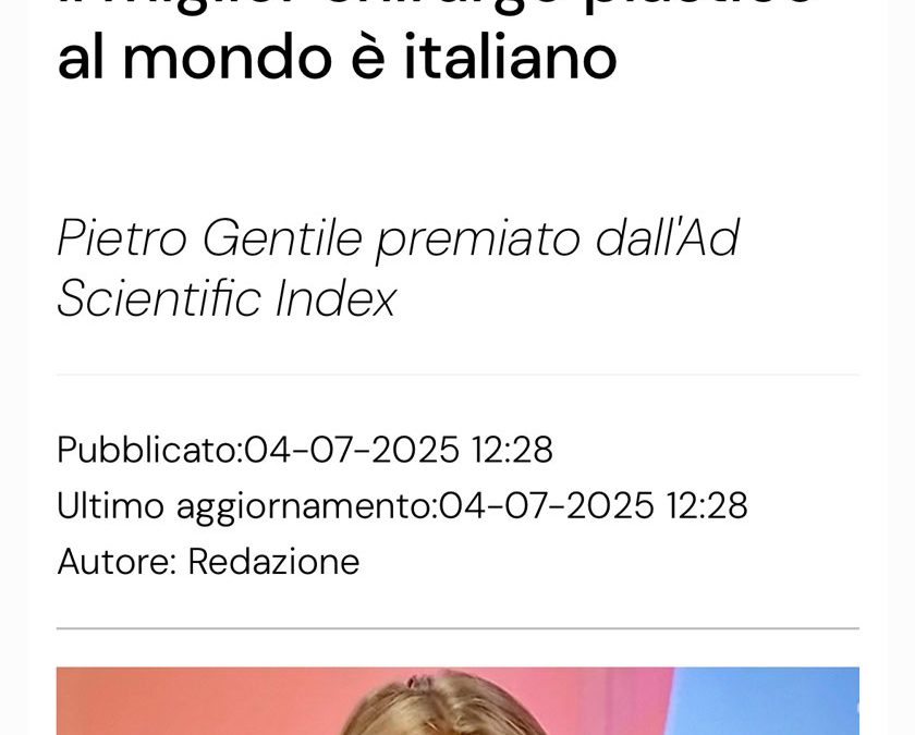 Dire | Benessere, il miglior chirurgo plastico al mondo è italiano