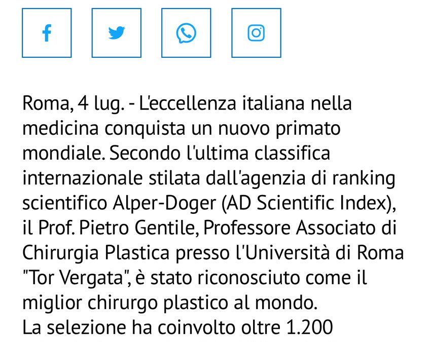 Il Tempo | Benessere, il miglior chirurgo plastico al mondo è italiano