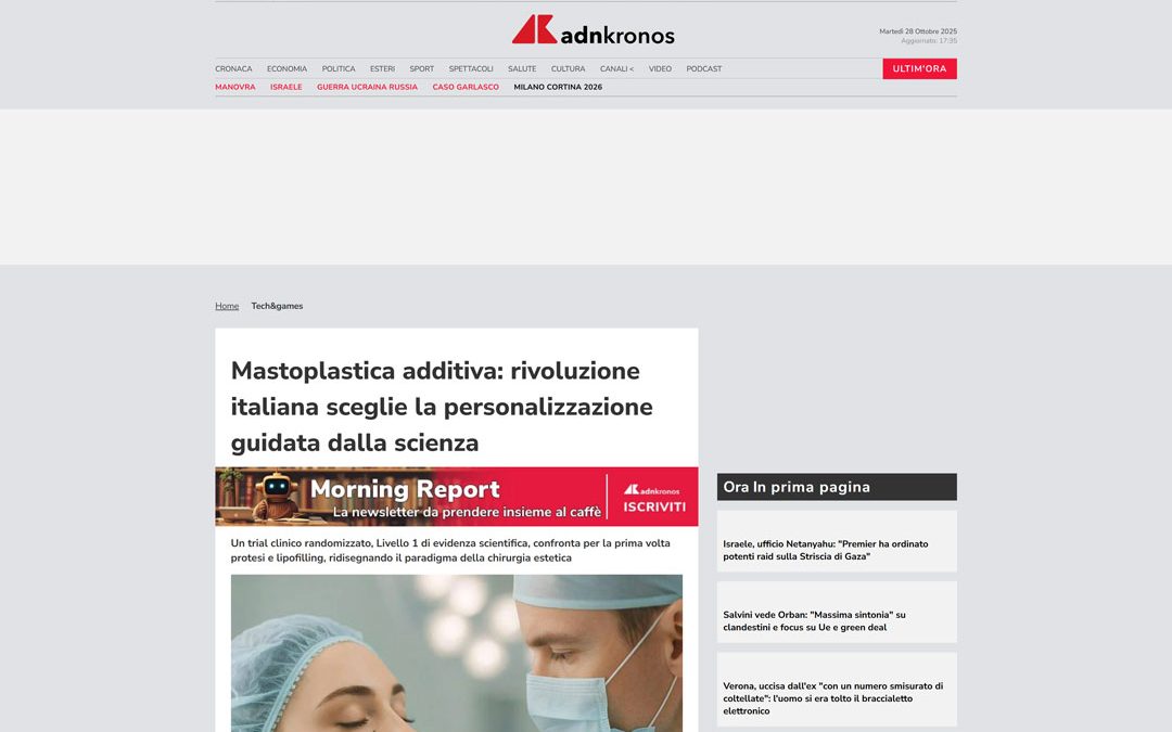 ADNkronos | Mastoplastica additiva: rivoluzione italiana sceglie la personalizzazione guidata dalla scienza