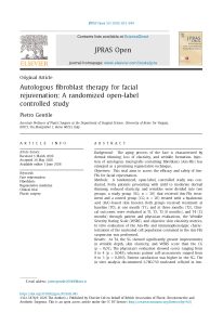 Autologous fibroblast therapy for facial rejuvenation - A randomized open-label controlled study