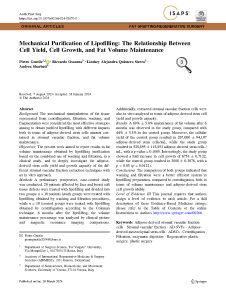 Mechanical Purification of Lipofilling The Relationship Between