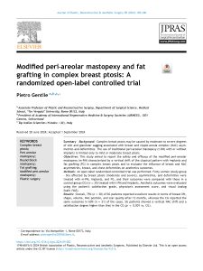 Modified peri-areolar mastopexy and fat grafting in complex breast ptosis A randomized open-label controlled trial