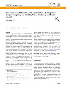 Tuberous Breast, Deformities, and Asymmetries